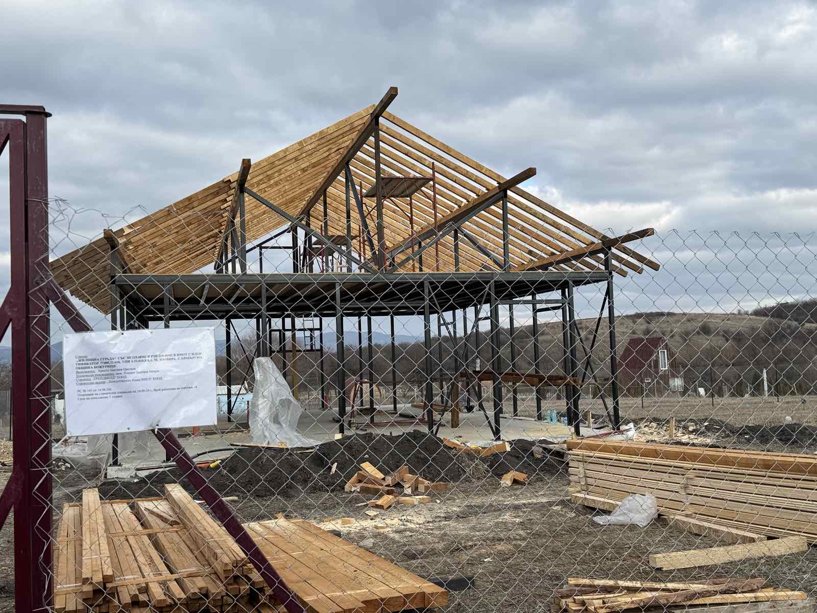 Construction of a single-family building on a 1-acre plot