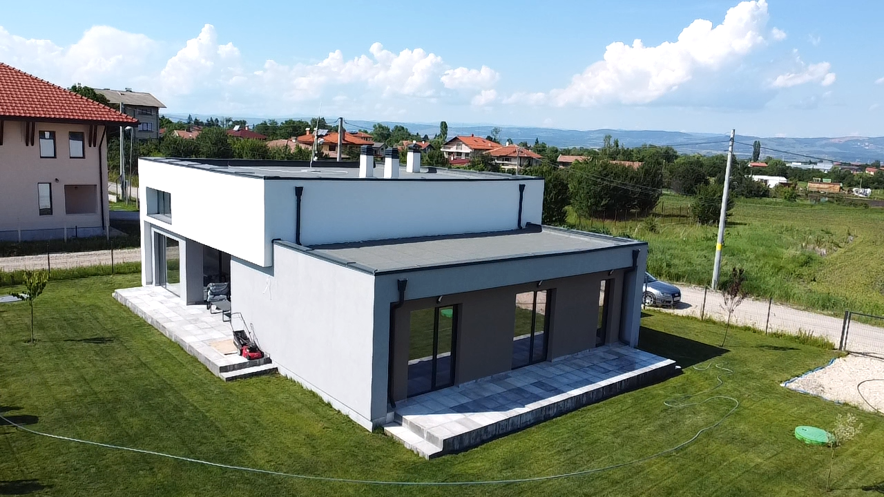 Modern house with a yard